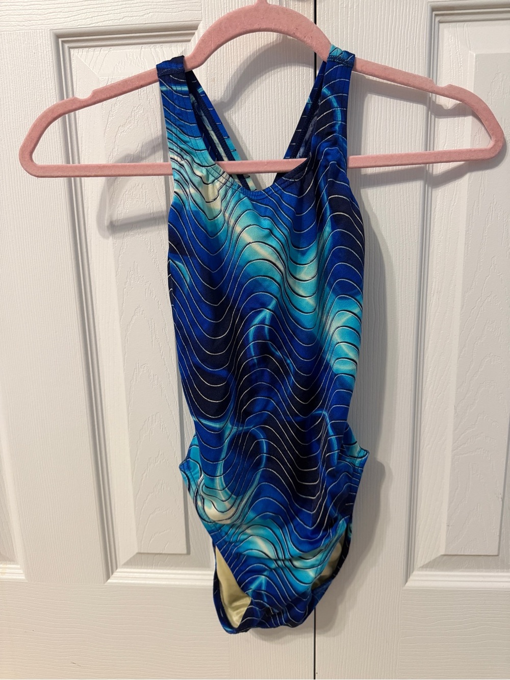 Speedo Blue and Aqua Wave-Print One-Piece Swimsuit